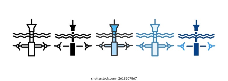 Tidal Energy Icon Set Multiple Style Collection