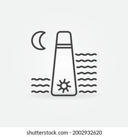 Umriss-Vektorsymbol oder Gestaltungselement der Gezeitenenergie