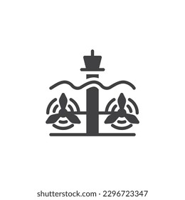 Icono del vector de energía de marea. signo plano relleno para concepto móvil y diseño web. Icono de glifo de potencia de marea. Símbolo, ilustración del logotipo. Gráficos vectoriales