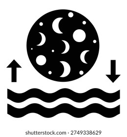 Tidal forces on oceans and moons of solar system planets icon