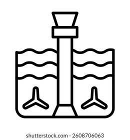 Tidal Pool Vector Line Icon Design
