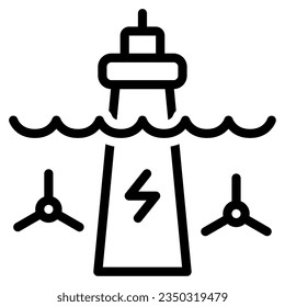 Gezeitenenergie-Symbol kann für Web, App, Infografik usw. verwendet werden