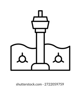 Tidal Power Outline Icon Vector Illustration