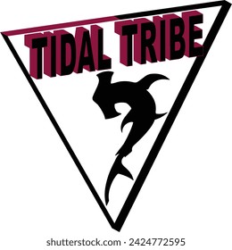trabajo de arte vectorial de logotipo de la tribu de marea con peces y triángulo 