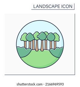 Tide color icon. Rise and fall of sea level. Changes due to gravitational pull of moon and sun. Landscape concept.Isolated vector illustration. Editable stroke