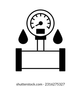 Tide gauge Glyph Vector Icon that can easily edit or modify