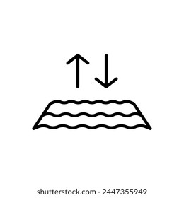 
tide icon with line style, weather line icon isolated on white background, suitable for websites, blogs, logos, graphic design, social media, UI, mobile apps, vector illustration