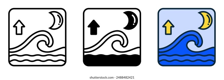 The Tide icon represents ocean movement and rhythm, perfect for marine websites, nature blogs, and beach-themed projects.