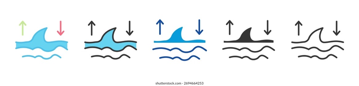 tide icon set multi style various collection