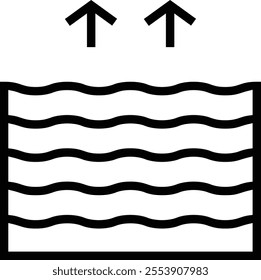 tide icon. Thin linear style design isolated on white background