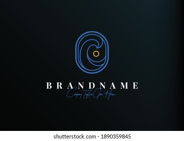 Tide Logo Design. Vector Illustration Of Abstract Wave With Moon View. Vintage Logo Design Vector Line Icon Template