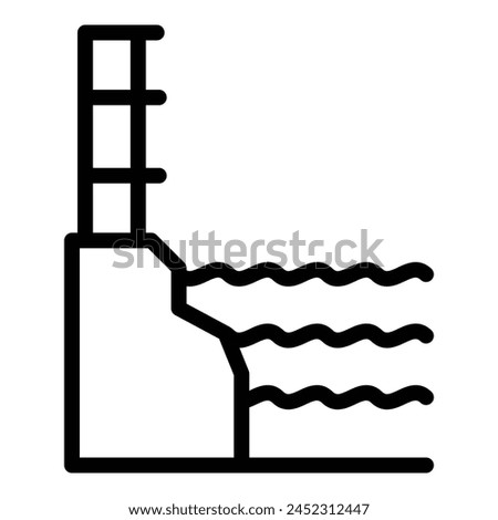 Tide sea level icon outline vector. Climate change. Ocean flood