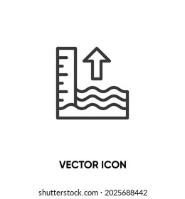 Tide Vector Icon. Modern, Simple Flat Vector Illustration For Website Or Mobile App.Flood Or High Tide Symbol, Logo Illustration. Pixel Perfect Vector Graphics	