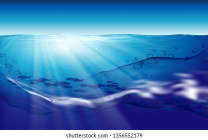 tides at underwater in the ocean