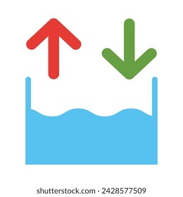 Tides Vector Flat Icon Design
