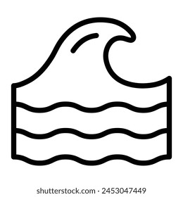 Tides Vector Line Icon Design