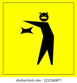 Tidy man symbol , do not litter icon , keep clean , dispose of carefully and thoughtfully symbol
