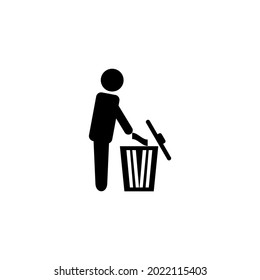 Tidy man symbol, do not litter icon, keep clean, dispose of carefully and thoughtfully symbol