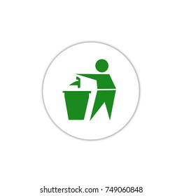 Tidy man symbol , do not litter icon , keep clean , dispose of carefully and thoughtfully symbol. vector illustration