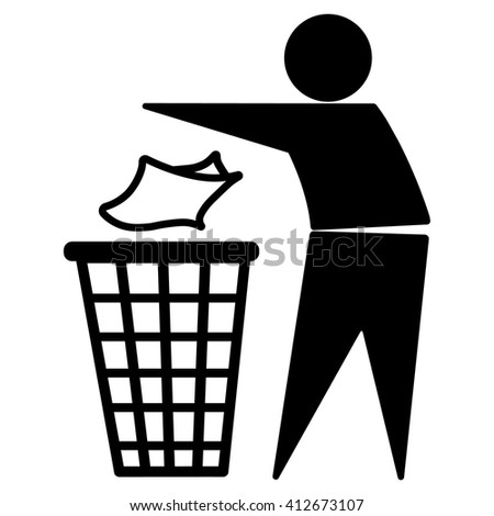 Tidy man symbol , do not litter icon , keep clean , dispose of carefully and thoughtfully symbol. vector illustration