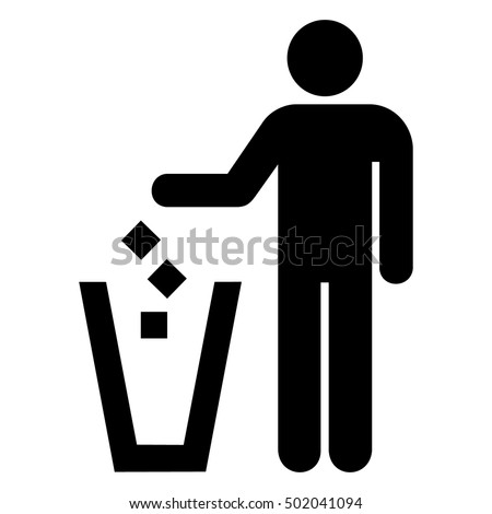 Tidy man symbol, do not litter icon, keep clean, dispose of carefully and thoughtfully symbol