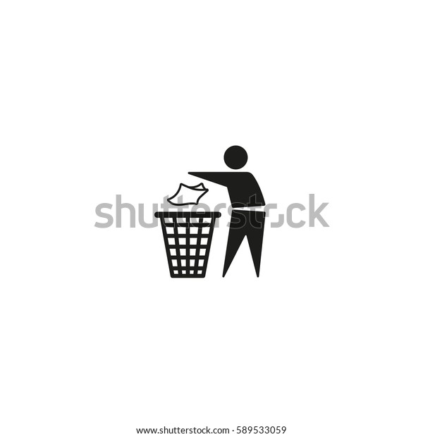 Tidy\
man symbol isolated on white background vector illustration. Do not\
litter, keep clean , dispose of carefully and thoughtfully sign.\
International standard black packaging\
pictogram.