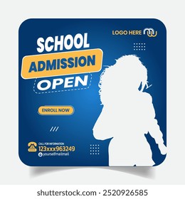 Tidy School Admission Post Design Template