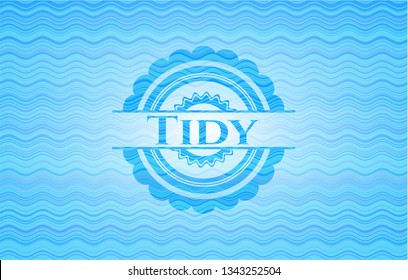 Tidy water representation emblem background.