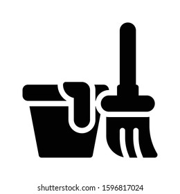tidying vector glyph flat icon 