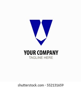 Tie abstract template logo blue for business