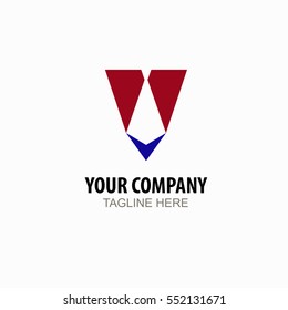 Tie abstract template logo red blue for business