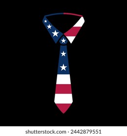 tie america flag design vector illustration