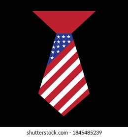 
A tie with an American flag indicates that the person is American