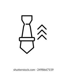 Tie and arrows up. Progress and advancement in career or business. Executive growth. Pixel perfect vector icon