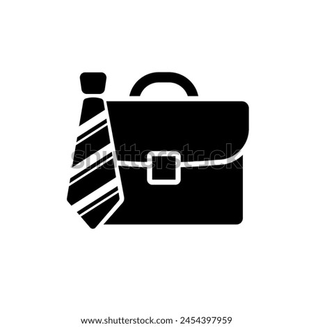 Tie and biefcase icon. Symbol of office work and corporate culture. Vector Illustration