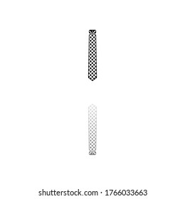 Tie. Black symbol on white background. Simple illustration. Flat Vector Icon. Mirror Reflection Shadow. Can be used in logo, web, mobile and UI UX project