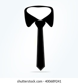 Tie - black vector icon