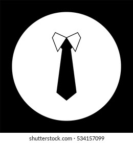 Tie  - black vector icon