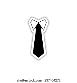 Tie   - black vector icon with shadow