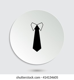 Tie - black vector  icon with shadow