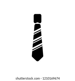 Tie black white striped simple icon