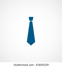 Tie Blue Flat Icon On White Background