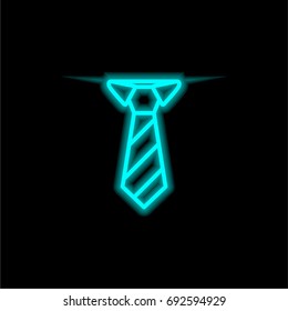 Tie blue glowing neon ui ux icon. Glowing sign logo vector