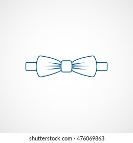 Tie Bow Blue Flat Icon On White Background