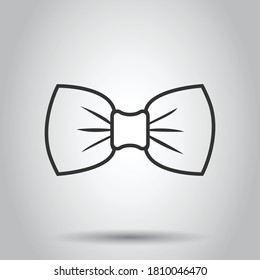 Tie bow icon in flat style. Bowtie vector illustration on white isolated background. Butterfly business concept.