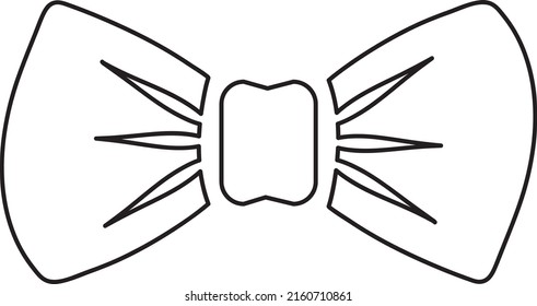 Tie bow icon in flat style. Bowtie vector illustration on white isolated background. Butterfly business concept. line art.eps
