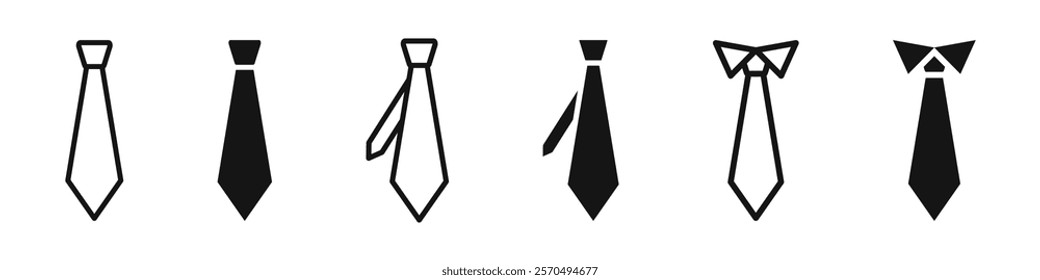 Tie and Bow Tie Vector Icon Set