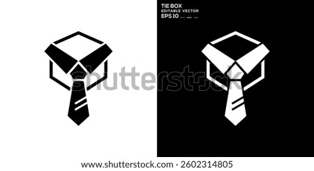 Tie and box logo. Worker, delivery, job, packing. Vector icon symbol design template EPS 10.	
