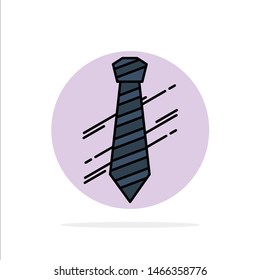 Tie, Business, Dress, Fashion, Interview Abstract Circle Background Flat color Icon. Vector Icon Template background