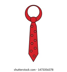 tie business elegance red isolated cartoon vector illustration graphic design